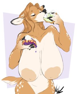 big_breasts breasts dullvivid female fiona_fawnbags_(dullvivid) huge_breasts thick_thighs wide_hips