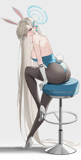 1girls absurd_res absurdres arm_support ass ass_cleavage ass_crack asuna_(blue_archive) asuna_(bunny)_(blue_archive) back bare_armpits bare_back bare_chest bare_shoulders black_legwear black_pantyhose blonde-haired_female blonde_eyebrows blonde_female blonde_hair blue-eyed_female blue_archive blue_bowtie blue_eyes blue_hair_ribbon blue_halo blue_leotard blue_ribbon blush blushing_female bowtie breasts bunny_ears bunny_girl bunny_tail bunnysuit butt_crack collar curvy curvy_body curvy_female curvy_figure curvy_hips curvy_thighs dot_nose elbow_gloves elbows feet female female_focus female_only fingers foot_up full_body gloves groin hair_ribbon hairband halo head_tilt high_heels high_resolution highres hourglass_figure knee_up knees large_breasts leg_up legs legwear light-skinned_female light_skin long_hair looking_at_viewer looking_back pantyhose parted_bangs parted_lips playboy_bunny rella2930 ribbon rikui_(rella2930) shoes shoulders sideboob simple_background sitting sitting_on_ass slender_body slender_waist slim_female slim_waist smile smiling_at_viewer solo thick_ass thick_thighs thighs thin_waist tilted_head v-line white_background white_bunny_ears white_collar white_elbow_gloves white_gloves white_hairband white_high_heels white_shoes wide_hips