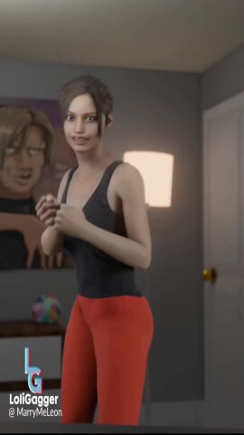claire_redfield dancing leggings loligagger red_leggings resident_evil tagme tiktok video yoga_pants