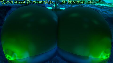 3d big_breasts black_body blue_hair breast_expansion breast_growth breast_growth_(enlargement) breast_shock breasts breasts_bigger_than_body breasts_bigger_than_head breasts_bigger_than_torso changeling_feeding coriponer crystal_cave dialogue expansion female friendship_is_magic gigantic_breasts glowing_eyes glowing_nipples glowing_wings green_areola green_text growth heart hyper_breasts massive_breasts my_little_pony pussy queen_chrysalis_(mlp) solo surprised_expression vulva wide_hips