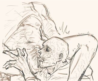 1cuntboy bald bottomless cunnilingus cuntboy deadpool deadpool_&_wolverine_(2024) intersex logan_(x-men) male male_only marvel marvel_comics monochrome muscular muscular_male nipples pectorals pubic_hair pussy rappelvide shirt wade_wilson wolverine_(x-men) x-men yaoi