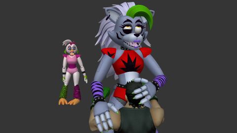 1boy 2girls 3d accurate_art_style animatronic box boxing_gloves crossover female five_nights_at_freddy's five_nights_at_freddy's:_security_breach furry glamrock_chica_(fnaf) little_mac male nintendo oral punch_out pussy robot roxanne_wolf_(fnaf) scottgames straight surprise
