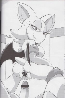 2d_(artwork) anthro anus bed bedroom_eyes big_breasts big_penis blush breasts censored comic comic_page female human_on_anthro imminent_sex interspecies looking_at_viewer male nipples nude penis pov pussy rouge_the_bat sex shortstack size_difference sonic_(series) spreading_pussy tojyo wings