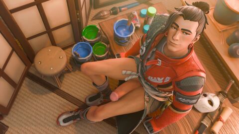 3d blender fortnite fortnite:_battle_royale gay kendo kendo_(fortnite) male samurai srdire yaoi