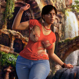 1girls 3d big_breasts breasts chloe_frazer dark-skinned_female dark_skin female indian indian_female naughty_dog nipples pristinerenders solo torn_clothes uncharted wardrobe_malfunction wide_hips