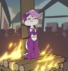 1girls 3_toes 4_fingers absurd_res ambiguous_gender anthro barefoot blush bodily_fluids bound breasts building cartoon chains city clenched_teeth closed_eyes countershade_torso countershading crowd crucifix crying e254e execution feet female fifi_la_fume fingers fire fluffy fluffy_tail genitals group hair hi_res house imminent_death imminent_pain imminent_torture innie_pussy knock-kneed log mammal markings mephitid natural_breasts navel nipples nude parody peril platform pussy scared skunk stake striped_markings striped_tail stripes tail tail_markings tears teeth tiny_toon_adventures toes torch twilight warner_brothers wood