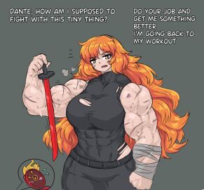 1girls abs alternate_breast_size alternate_muscle_size breasts female huge_breasts ishmael_(limbus_company) limbus_company muscles muscular muscular_female orange_hair project_moon scars sheepapp