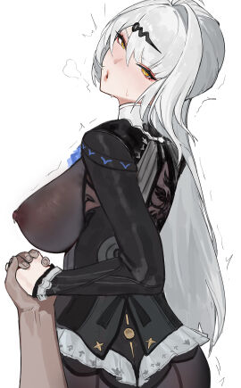 alternate_version_at_source breath dark-skinned_male dark_skin excited_female female from_behind golden_eyes hand_holding heavy_breathing holding_hands imminent_sex light-skinned_female light_skin long_hair looking_at_another male nipples_visible_through_clothing pov pov_eye_contact pov_male sawaki_ken see-through tagme tagme_(artist) white_background white_hair yixuan_(trails_of_ink)_(zenless_zone_zero) yixuan_(zenless_zone_zero) zenless_zone_zero