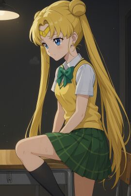 ai_generated clothes gold_hair gpt masturbation masturbation_through_clothing sailor_moon shirt