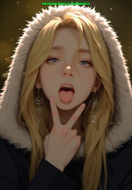 1boy ai_generated femboy meybekity open_mouth otoko_no_ko tongue trap yaoi