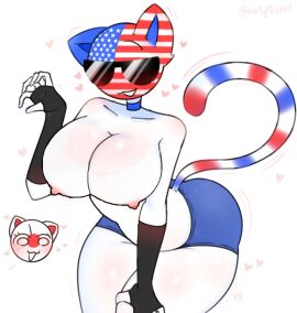 alternate_version_available big_breasts countryhumans countryhumans_girl edit hearts_around_body japan_(countryhumans) kak0yt0_chel kak0yt0_chel_edit m0th_xd sunglasses tail thick_thighs topless_female united_states_of_america_(countryhumans)