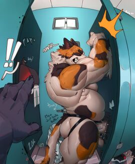 absurd_res ambient_among_us ambient_crewmate_(among_us) ambiguous_gender ambiguous_penetrated amogus among_us among_us_reference anthro balls bathroom big_muscles bodily_fluids calico_cat caught clenched_teeth closed_eyes clothed clothing disembodied_penis domestic_cat duo felid feline felis first_person_view footwear genitals graffiti hi_res humanoid_genitalia humanoid_penis innersloth jockstrap jockstrap_only male male/ambiguous male_penetrating male_penetrating_ambiguous mammal musclegut muscles muscular muscular_anthro muscular_male muscular_thighs nude penetration penis public public_restroom sex shoes side_view sneakers solothewolf sweat sweatdrop teeth text toilet_paper topless underwear underwear_only