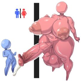 1boy 1futa areolae ass balls bathroom_gender_symbol big_areola big_ass big_balls big_breasts big_nipples big_penis bigger_female blue_body breasts cum curvy featureless_face female flaccid flaccid_penis futa_is_bigger futa_with_male futanari gender_symbol glans humanoid humanoid_penis intersex long_penis male nipples nipples_bigger_than_penis no_face penis penis_size_difference pictogram pictographics pink_body plump realistic_and_unrealistic_penis sakana8888888 small_penis smaller_male standing thick_thighs voluptuous wide_hips