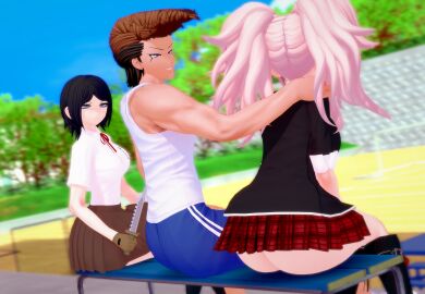 big_penis danganronpa female junko_enoshima koikatsu male mondo_oowada mukuro_ikusaba penis pompadorkz