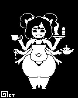 1girls 5_eyes 6_arms animated arachnid arachnid_humanoid black_and_white black_eyes black_hair boots bow breasts choker condom dildo fangs female female_only flat_chest hyper_hips hyper_thighs lube lube_bottle micro_bikini monochrome muffet multi_arm multi_eye multi_limb navel octotron2000 pixel_animation pixel_art plate plump pussy pussy_peek short_hair skin_fang small_breasts solo solo_female spider spider_girl teacup teapot thick_thighs thong twintails undertale undertale_(series) white_body wide_hips