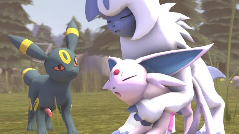 16:9 3d absol animal_genitalia animal_penis anthro balls canine_genitalia canine_penis digital_media_(artwork) duo eeveelution espeon feral gay generation_2_pokemon generation_3_pokemon generation_4_pokemon genitals group hi_res male male/male male_penetrated male_penetrating male_penetrating_male nintendo oral oral_penetration penetration penis pokemon pokemon_(species) sawert sex source_filmmaker_(artwork) trio widescreen