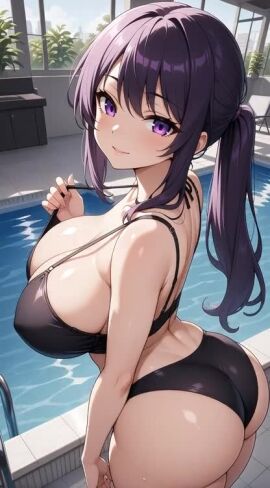 1girls ai_generated ai_generated_background amira_zunes anime anime_girl anime_style ass big_ass big_booty big_breasts big_butt big_titties bikini bikini_bottom bikini_top bikini_top_removed bra_pull bra_pulled_up breasts dripping_pussy female flashing flashing_bra flashing_breasts flashing_nipple from_behind from_behind_position grok original_character ponytail pool purple_eyes purple_hair pussy seductive seductive_eyes seductive_look seductive_smile tagme talkie-ai thick_thighs thighs thinfal titties vagina video wet_pussy