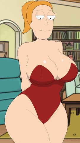ass breasts female female_only huge_ass huge_breasts rick_and_morty solo summer_smith swimsuit valpol0n
