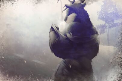 absurd_res anthro antlers ass belt bottomwear bottomwear_down clothed clothing cold deer geno28 hi_res horn love_bergstrom male mammal new_world_deer open_belt pants pants_down partially_clothed plant reindeer snow solo street tree undressing watermark