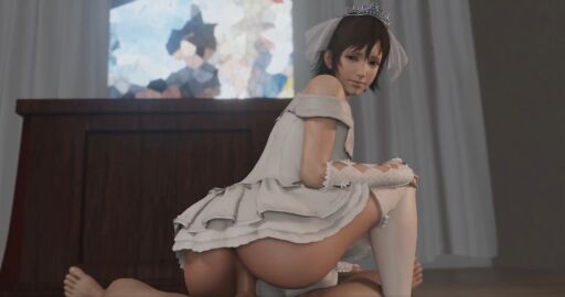 3d female final_fantasy final_fantasy_xv internal_cumshot iris_amicitia lazyprocrastinator male married_female missionary_position penis riding_penis sex tagme wedding_dress