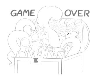 alex_(gears9333) animal_genitalia animal_pussy animal_vulva canid canine canine_genitalia canine_pussy canine_vulva canis domestic_dog egg egg_implantation female feral fur furry game_over gameplay_mechanics genitals halbean hi_res husky mammal mimic mimic_chest monochrome nordic_sled_dog oviposition pussy quadruped sharp_teeth spitz tail teeth tentacle vulva