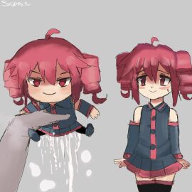 blush cum cum_in_plushie female kasane_teto plushie plushophilia red_eyes sparkle_doll_meme sukkipa utau