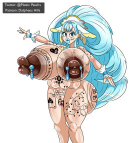 aged_up ass big_areola big_ass big_breasts big_lips big_nipples bimbo blue_hair body_writing breasts censored cure_ange dalpheushills dark_nipples female huge_ass huge_breasts hugtto!_precure nipple_piercing nipples piercing precure pretty_cure queen_of_spades sperm_tattoo tattoo yakushiji_saaya