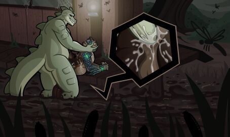 2020s 2024 alligator alligatorid anal anal_sex anthro anthro_on_anthro anthro_penetrated anthro_penetrating anthro_penetrating_anthro ass balls bask_(snepkayz) bear belly belly_inflation bodily_fluids brown_bear brown_body brown_fur crocodilian cum cum_in_ass cum_inside cum_on_belly cum_on_body cum_on_face duo from_behind_position fur gage_spencer genital_fluids genitals green_body green_scales grizzly_bear hi_res inflation larger_anthro larger_male male male/male male_penetrated male_penetrating male_penetrating_male mammal nude nude_anthro nude_male outside_sex partially_submerged penetration penile penile_penetration penis penis_in_ass quadlinda reptile scales scalie sex size_difference smaller_anthro smaller_male standing_doggystyle swamp tail ursine