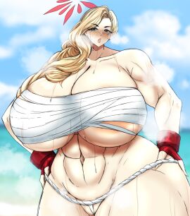 1girls 2024 abs absurd_res akemi_(blue_archive) alternate_version_available bbw blonde_hair blue_archive breasts curvy curvy_figure female female_focus fingerless_gloves gloves halo hands_on_hips hips huge_breasts muscular muscular_arms muscular_female saggitary seven_prisoners_(blue_archive) solo solo_female solo_focus sweat sweatdrop sweating thick_thighs thighs thong voluptuous wide_hips