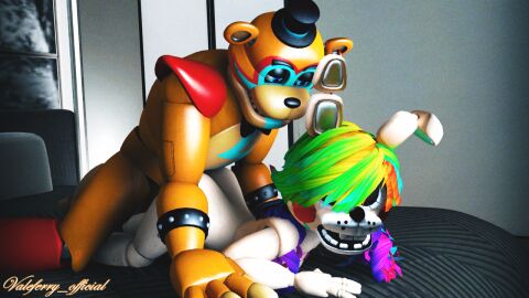3d 3d_(artwork) anthro bear boyfriends doggy_style duo fan_character female five_nights_at_freddy's five_nights_at_freddy's:_security_breach from_behind_position glamrock_freddy_(fnaf) hair lagomorph leporid male male/female mammal multicolored_hair penetration pussy rabbit rainbow_hair scottgames sex steel_wool_studios vaginal_penetration valeferry_official