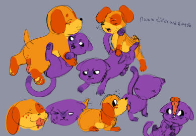 anthro anthro_on_anthro anthro_only canine cat catnap catnap_(poppy_playtime) critters_(poppy_playtime) dog dogday dogday_(poppy_playtime) doggy domestic_cat domestic_dog feline furry_only male male/male no_humans orange_fur orange_skin poppy_playtime poppy_playtime_(chapter_3) purple_fur purple_skin sex smiling_critters tagme