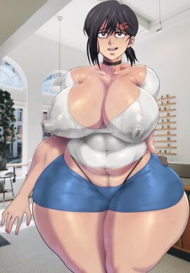 apron ass background belly_button big_ass big_belly big_breasts big_butt big_hipped big_hips big_nipples big_thighs black_thong breasts brown_eyes brown_hair chainsaw_man child_bearing_hips collar dark_eyes dark_hair denim denim_jeans denim_shorts dog_collar edit edited edited_art female full_body fully_clothed gigantic_ass gigantic_breasts gigantic_butt gigantic_thighs groping groping_ass groping_from_behind hair hair_clips hair_ornament hands_behind_back higashiyama_kobeni hips huge_breasts huge_thighs japanese_female jeans large_ass large_breasts large_butt large_thighs light-skinned_female light_skin looking_at_viewer looking_down mole moles nervous nervous_expression nervous_face nervous_female nervous_smile nipples nipples_visible_through_clothing no_sex open_hand open_mouth pale-skinned_female pale_skin pear-shaped_figure pear_shaped pear_shaped_female pov rampage0118 revealing revealing_clothes revealing_outfit shiny_skin shirt short_sleeves shorts skimpy skimpy_clothes skimpy_outfit skin_tight skindentation smile smiling smiling_at_viewer solo standing sweat sweatdrop sweating sweaty_body sweaty_breasts t-shirt thick thick_ass thick_hips thick_legs thick_thighs thighs third-party_edit thong thong_panties tight_clothes tight_clothing tight_fit tight_pants tights venus_body voluptuous voluptuous_female voluptuous_teenager wet_clothes white_shirt wide_ass wide_hips wide_thighs