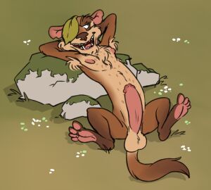 1_eye 20th_century_fox 20th_century_studios anthro areola armpit_hair athletic athletic_anthro athletic_male balls belly belly_tuft bent_legs big_areola big_balls big_nipples big_penis biped blue_eyes blue_sky_studios body_hair brown_body brown_fur brown_nose buck_(ice_age) chest_tuft countershade_balls countershade_belly countershade_body countershade_crotch countershade_face countershade_fur countershade_genitalia countershade_neck countershade_torso countershading erection eye_patch eye_patch_only eyewear fur genitals glans grass green_background half-closed_eyes hands_behind_head head_tuft huge_cock humanoid_genitalia humanoid_penis ice_age:_collision_course ice_age_(film) ice_age_(series) ice_age_dawn_of_the_dinosaurs long_penis looking_aside lying male mammal markings midnightmagnus moss mottled mottled_body mottled_fur multicolored_body multicolored_fur mustelid musteline narrowed_eyes naughty_face nipples notched_ear nude nude_anthro nude_male on_back on_ground open_mouth open_smile pawpads penis pink_ears pink_glans pink_nipples pink_pawpads pink_penis pink_tongue plant presenting presenting_balls presenting_penis reclining rock simple_background slim slim_anthro slim_male small_but_hung smile solo spots spotted_belly spotted_body spotted_fur spread_legs spreading tan_balls tan_body tan_fur teeth thick_penis tongue true_musteline tuft two-tone_body two-tone_fur wearing_eyewear weasel