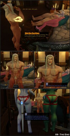 1boy 3d 5girls after_sex ass barbell_piercing beard bed bedroom big_ass black_hair blizzard_entertainment blonde_hair blood_elf blood_elf_female blood_elf_male blue_hair blue_skin caelie comic comic_page dialogue draenei draenei_female elf elf_ears elf_female elf_male english_text facial_hair female glowing_eyes gold_eyes green_skin human human_(warcraft) human_(world_of_warcraft) human_female indoors interspecies kalec_sunwhisper light-skinned_female light-skinned_male light_skin long_ears long_hair lulusa_wildmist lynthia male male/female mr_sunwhisper multicolored_hair night_elf night_elf_female nipple_piercing nipples on_back on_bed on_side orc orc_(warcraft) orc_female original_character piercing pubic_hair purple_skin sitting void_elf warcraft white_beard white_facial_hair white_hair world_of_warcraft