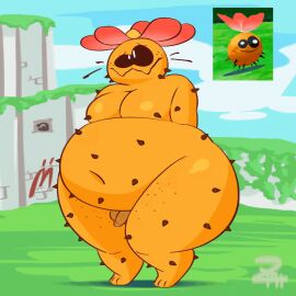 1boy 2025 2d 2d_(artwork) 2d_animation animated balls belly big_thighs bouncing chubby chubby_femboy chubby_male cute cute_face cute_fangs cute_male male male_only mario_(series) nintendo orange_body overweight penis pokey_(mario) pokey_sprout_(mario) small_balls small_genitalia small_penis solo_male super_mario_bros. thorns zyfoh