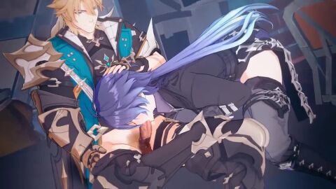 animated blowjob flins_(genshin_impact) genshin_impact tagme varka_(genshin_impact) video yaoi