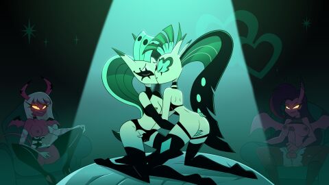 4demons accurate_art_style breasts breasts_out deadinside97 demon demon_girl demon_girls demon_horns demon_tail demoness demons female futanari glam_(helluva_boss) glam_sisters_(helluva_boss) glitz_(helluva_boss) helluva_boss incest intersex jerking_off masturbation spotlight succubi verosika_mayday_(helluva_boss) vivienne_medrano vivziepop