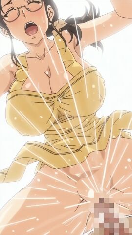 1boy 1girls 1milf age_difference anime_screencap apron_only cheating_wife curvy female glasses kyonyuu_kazoku_saimin male mamiya_mifuyu married_female milf older_female_and_younger_male ova screencap screenshot stepmother stepmother_and_stepson