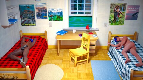 2023 2boys 3d after_sex bed bedroom cum dark-skinned_male dark_skin enetwhili2 female indoors male multiple_boys multiple_males straight younger_male