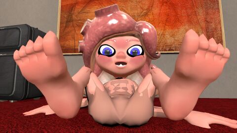 3d female foot_fetish foot_focus octoling octoling_girl splatoon splatoon_2 splatoon_3