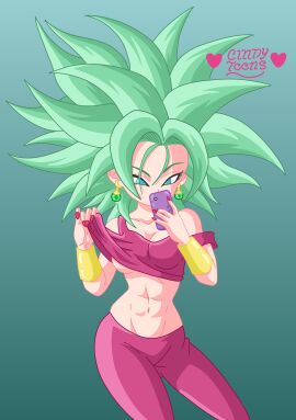 abs boob breasts cindy_toons dragon_ball dragon_ball_(series) dragon_ball_super female kefla legendary_super_saiyan muscles muscular_female super_saiyan super_saiyan_1 thighs underboob underboob_shirt