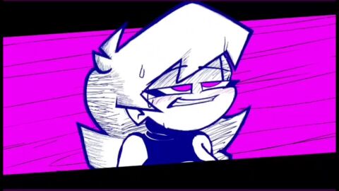 1girls 2d animated aroused_smile big_breasts blush breasts female friday_night_funkin looking_pleasured no_sound pink_eyes sky_(friday_night_funkin) skyblue skyblue_(friday_night_funkin) sweating tagme video white_body