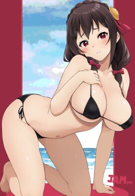 1girls ankles arm_support ass bare_back bare_belly bare_calves bare_chest bare_hands bare_hips bare_knees bare_legs bare_midriff bare_navel bare_shoulders bare_thighs barefoot belly belly_button bikini bikini_bottom bikini_only bikini_top black_bikini black_bikini_bottom black_bikini_only black_bikini_top black_micro_bikini black_string_bikini black_swimsuit black_swimwear blue_background blue_sky blush blush_face blush_lines blushed_face blushing_at_viewer blushing_face blushing_female braid braided_hair braided_twintails breasts brown-haired_female brown_eyebrows brown_hair busty busty_female busty_teenager calves cleavage clouds collarbone covered_nipples crown_braid curvaceous_teenager curvy curvy_body curvy_female curvy_figure curvy_hips day daytime dot_nose elbows embarrassed_exposed_female embarrassed_expression embarrassed_female exposed_arms exposed_back exposed_belly exposed_chest exposed_hips exposed_legs exposed_midriff exposed_navel exposed_shoulders exposed_skin exposed_thighs exposed_toes feet female female_focus female_only fingernails fingers full_body groin hair_between_eyes hair_ornament hair_ornaments hair_ribbon hair_tie half_naked half_nude hand_on_chest hand_on_floor hand_on_ground hand_on_own_chest head_tilt high_resolution highres horizon hourglass_figure jampen kneeling kneeling_on_ground knees kono_subarashii_sekai_ni_shukufuku_wo! large_breasts lean_figure legs light-skined_female light-skinned_female light_skin long_hair looking_at_viewer micro_bikini naked naked_female narrow_waist navel nude nude_female nudity ocean outdoor_nudity outdoors outside parted_lips red_border red_hair_ribbon red_hair_tie red_ribbon ribbon sea seaside semi_nude shoulders side-tie_bikini sideboob sky slender_body slender_waist slim_female slim_waist smooth_skin solo string_bikini swimsuit swimwear teenage_female teenager thick_thighs thighs thin_waist tilted_head toes twintails twintails_(hairstyle) v-line wide_hips yunyun_(konosuba)