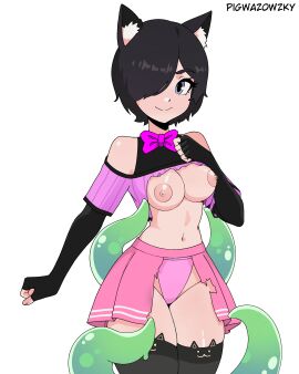 animal_ears cat_ears cat_girl cat_tail catgirl female female_focus femsub goo goo_creature green_tentacles horny horny_female latex_clothing latex_gloves neko pigwazowzky pink_panties pink_shirt pink_skirt ripped_clothing ripped_shirt ripped_skirt ripping_clothing shirt skirt slime slime_(substance) slime_girl slime_monster slimy slimy_tentacles submissive submissive_female tentacle tentacle_sex thick thick_thighs thigh_highs thighhighs thighs vandy_(vtuber) virtual_youtuber vtuber