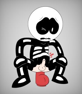 aged_up anal big_balls black_eyes boy boy_on_dildo clothing costume cute dick dildo dildo_insertion embarrassed fag faggot insertion pale_skin penis skeleton_costume skid_(srpelo) spooky_month squatting sr_pelo stomach_bulge unkown_artist what white_pupils wink winking