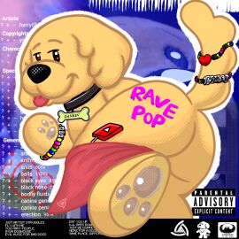 absurd_res anthro ass bird_dog canid canine canis collar_tag dankev_(youtuber) domestic_dog fur golden_retriever harryiff_art hi_res hunting_dog lomito_dankev male mammal retriever seductive simple_background solo text textured_background yellow_body yellow_fur youtube youtube_logo youtuber