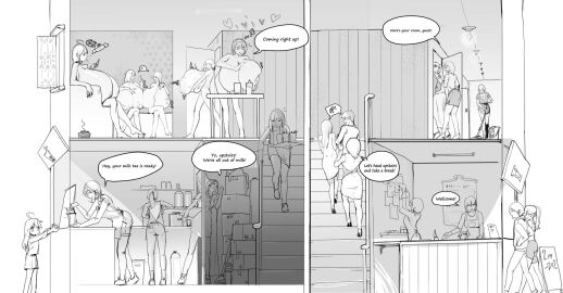 big_breasts bnnnnxg19 boobs_bigger_than_head breast_bigger_than_head breast_vore breasts cafe clothed couple deception digestion female female_focus female_pred female_prey huge_boobs huge_breasts light-skinned_female light-skinned_male light_skin male male_prey smoking topless topless_female vore