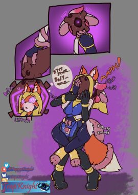 anthro boots canid canine carrying_another clothing female footwear futa_on_female futanari genitals grabbing_from_behind hi_res humping hypnosis intersex mammal mind_control paws penis piggyback plaudie_(trapknight) rodent sex shoes suit tagme tail thigh_sex tight_clothing trapknight victory_vixen