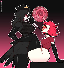 1futa 1girls anthro avian collar cum duo female furry futa_on_female futanari hazbin_hotel helluva_boss humanoid impregnation intersex kerosin niffty octavia_(helluva_boss) pussy sex standing tagme vaginal_penetration