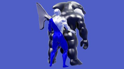 3d abdominals abs absurd_res anal anal_sex anthro ass balls ballsack belly black_body blue_body buff cock duo fat_ass fish gay humanoid male metallic_body only_male orca penis pepsi pepsiman shiny_skin thatsillyguy whale white_body